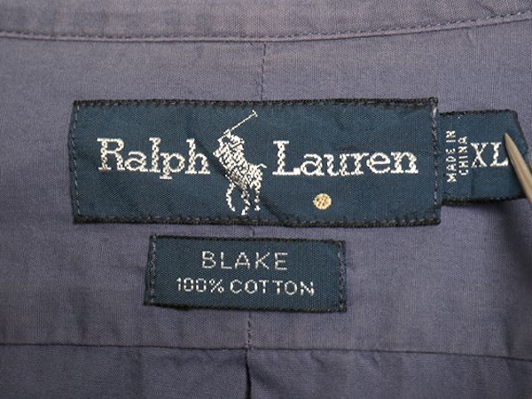 90s ラルフローレン 長袖 ボタンダウン シャツ メンズ XL 古着 オールド ポロ コットン 長袖シャツ ワイシャツ ワンポイント 大きいサイズ