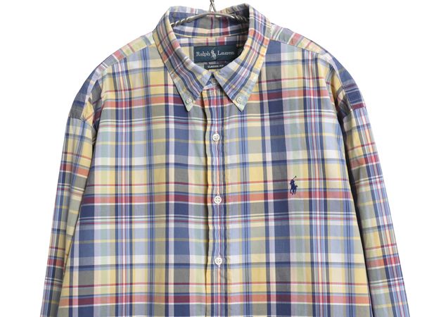 00s ラルフローレン マドラス チェック 長袖 ボタンダウン シャツ メンズ XL オールド ポロ 長袖シャツ コットン ワイシャツ 大きいサイズ 00s ラルフローレン マドラス チェック 長袖 ボタンダウン シャツ メンズ XL オールド ポロ 長袖シャツ コットン ワイシャツ 大きいサイズ