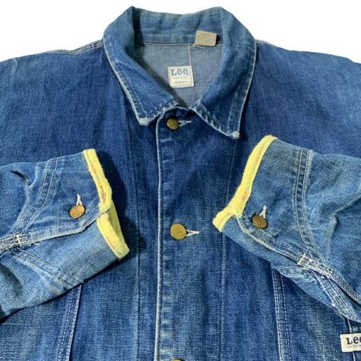 【中古】　Lee　カバーオール　70s vintage　70年代　OLD　デニムジャケット　フルボタン　オーバーサイズ　USA製　アメカジ　古着　/5635
