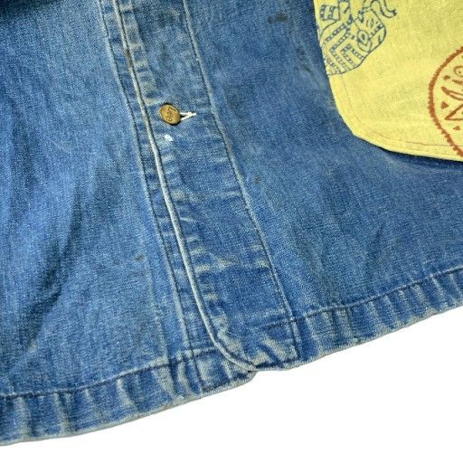 【中古】　Lee　カバーオール　70s vintage　70年代　OLD　デニムジャケット　フルボタン　オーバーサイズ　USA製　アメカジ　古着　/5635