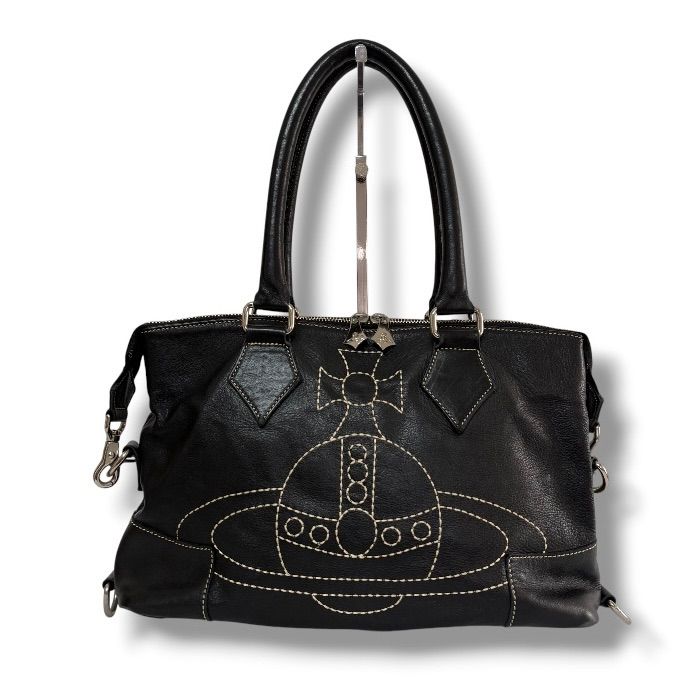 Vivienne Westwood ヴィヴィアンウエストウッド EXECUTIVE ORB ブースター レザー ハンドバッグ ショルダーバッグ ブラック