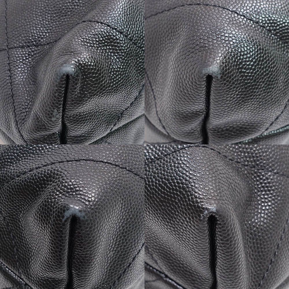 【栄】シャネル CHNEL22 スモール 2WAYバッグ ハンド/ショルダー キャビアスキン ランダムシリアル ブラック ゴールド金具 レディース AS3260