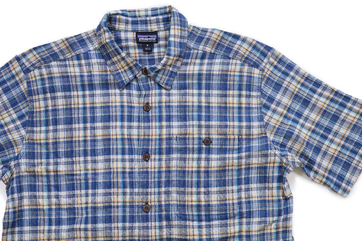 patagoniaパタゴニア A/C Shirts チェック 半袖 オーガニックコットン ガーゼシャツ FWSB M★アウトドア キャンプ