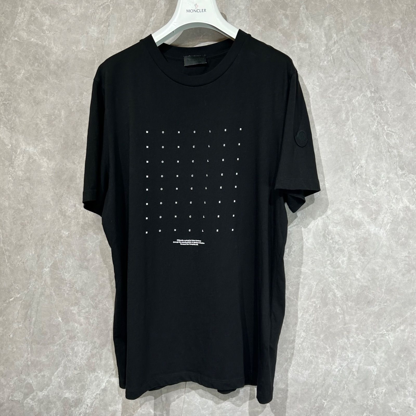 【新作美品】 MONCLERモンクレールラバーワッペン半袖Tシャツ黒M