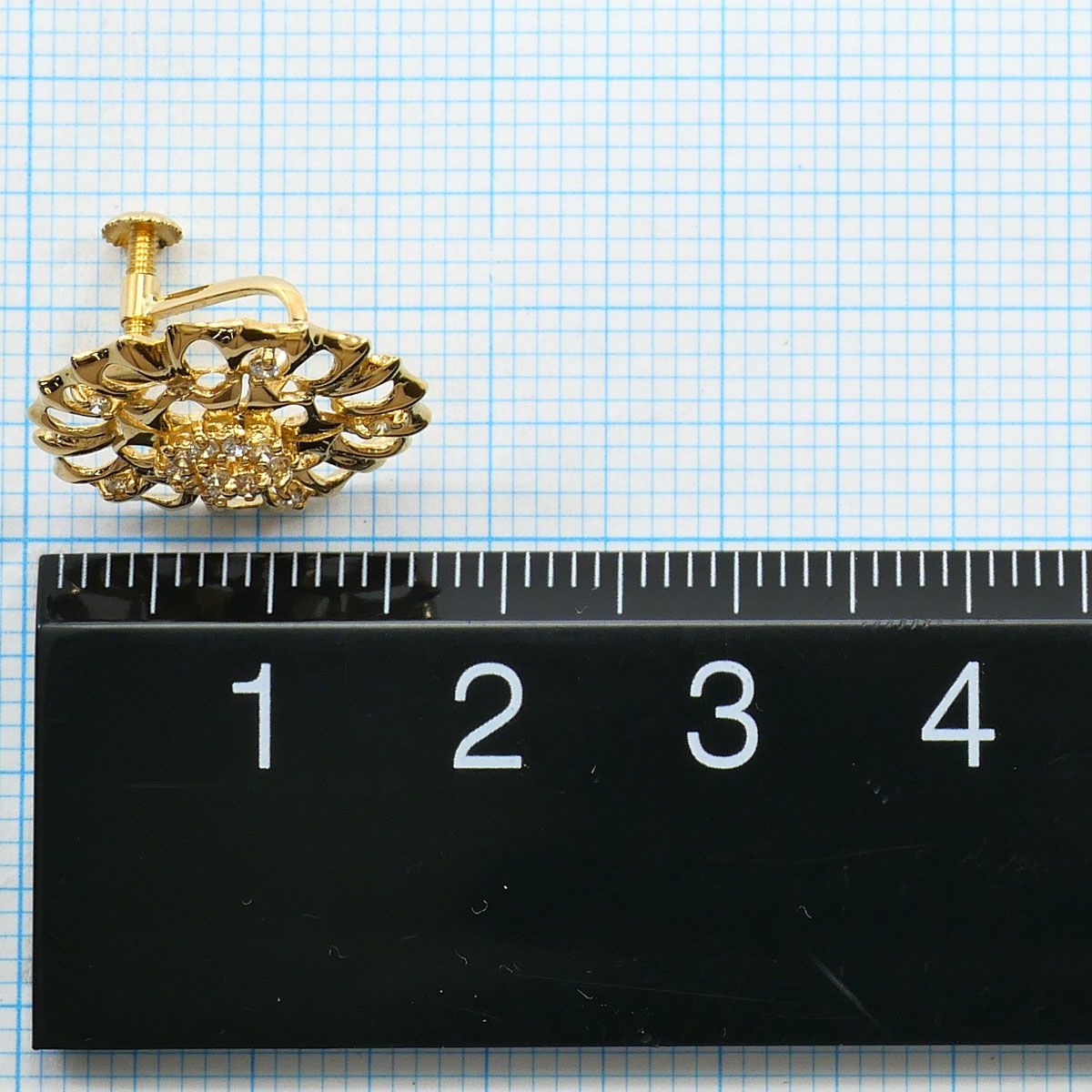 K18YG イヤリング clip-on earrings ダイヤモンド 0.12ct 鑑別書 総重量約3.5g K18YG イヤリング clip-on earrings ダイヤモンド 0.12ct 鑑別書 総重量約3.5g