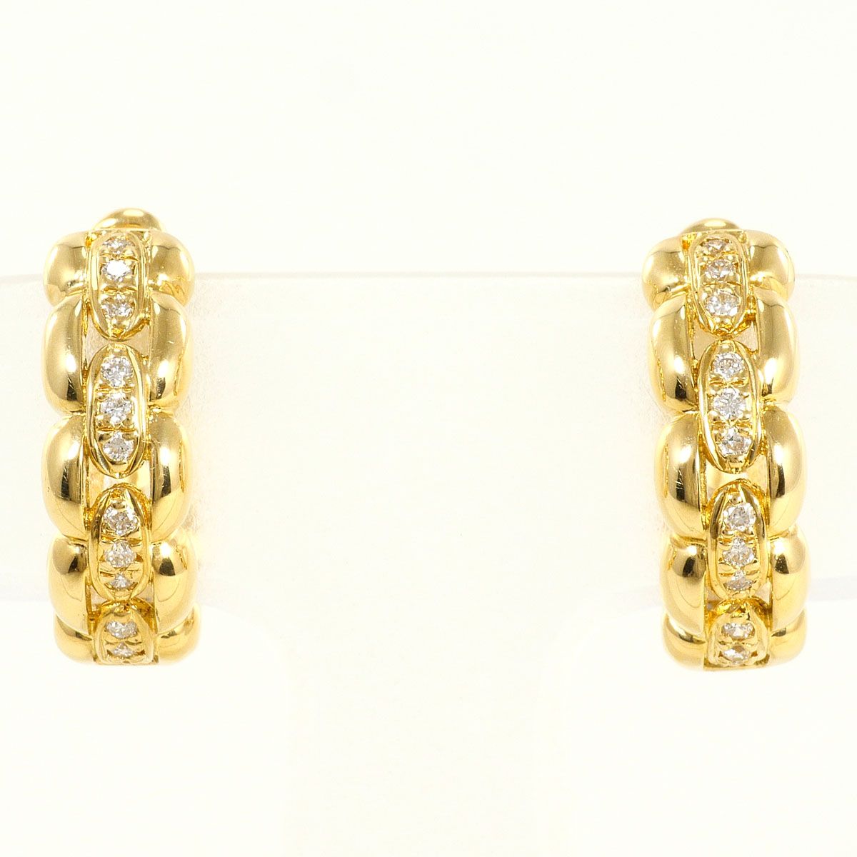 K18YG イヤリング clip-on earrings ダイヤモンド 0.08ct 鑑別書 総重量約7.1g