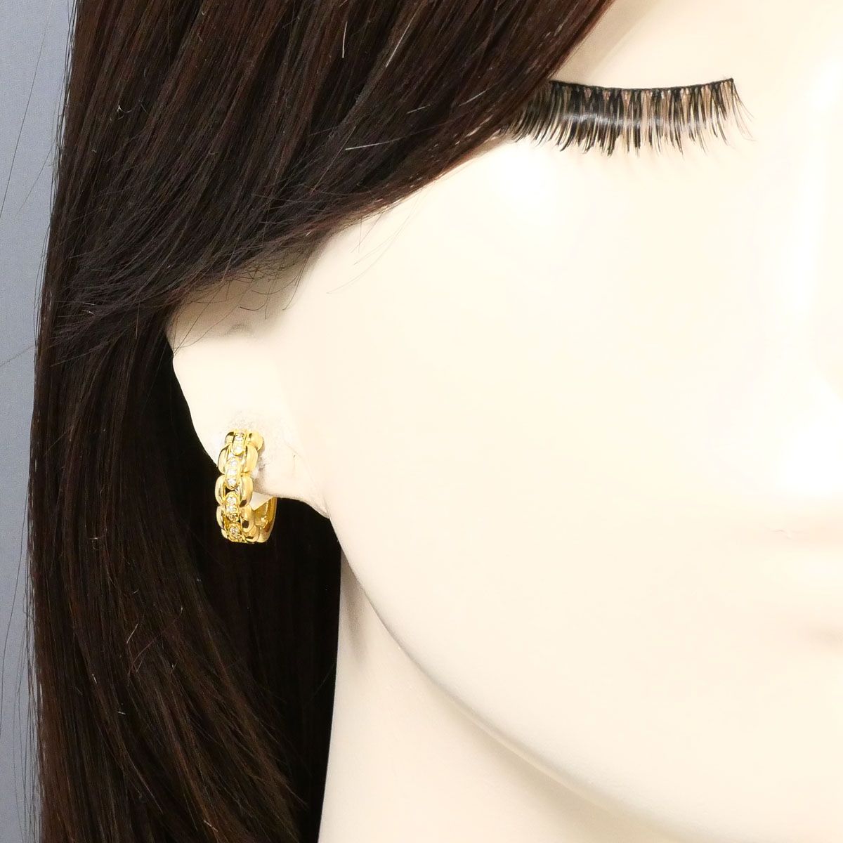 K18YG イヤリング clip-on earrings ダイヤモンド 0.08ct 鑑別書 総重量約7.1g