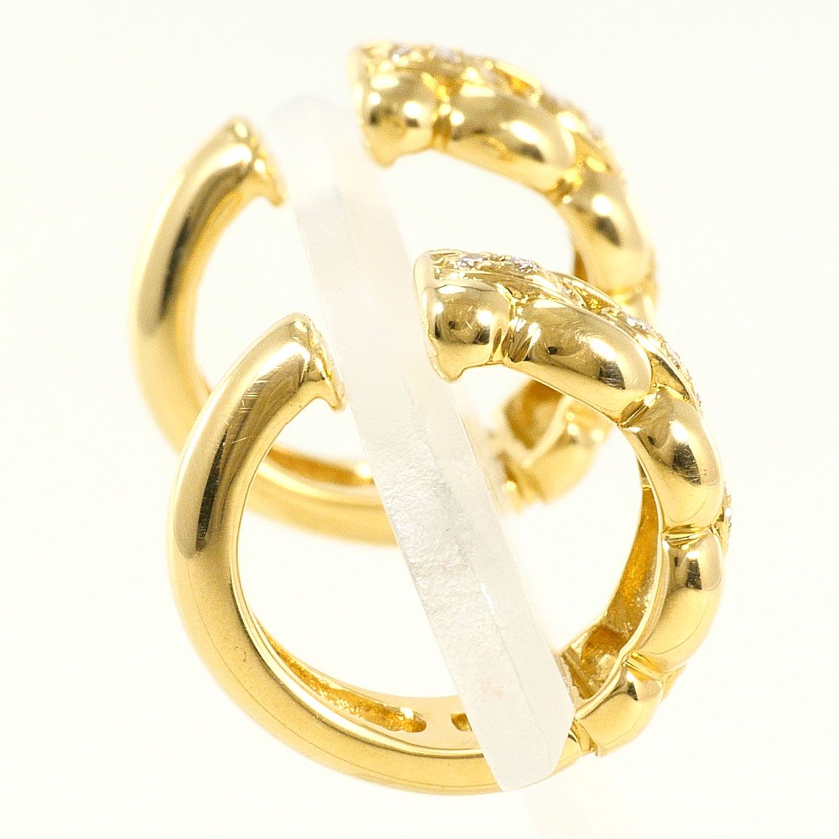 K18YG イヤリング clip-on earrings ダイヤモンド 0.08ct 鑑別書 総重量約7.1g