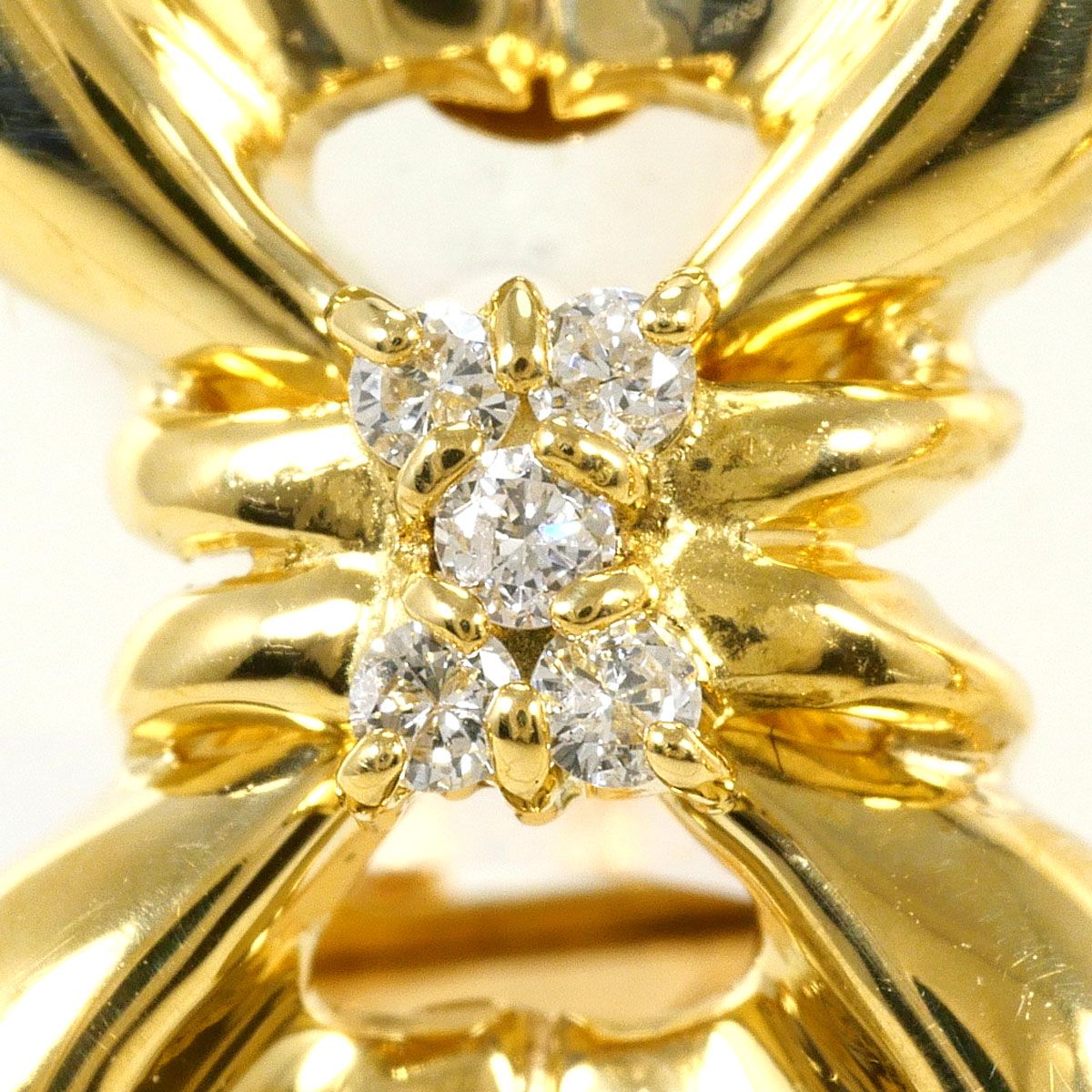 K18YG イヤリング clip-on earrings ダイヤモンド 0.07ct 鑑別書 総重量約3.8g K18YG イヤリング clip-on earrings ダイヤモンド 0.07ct 鑑別書 総重量約3.8g