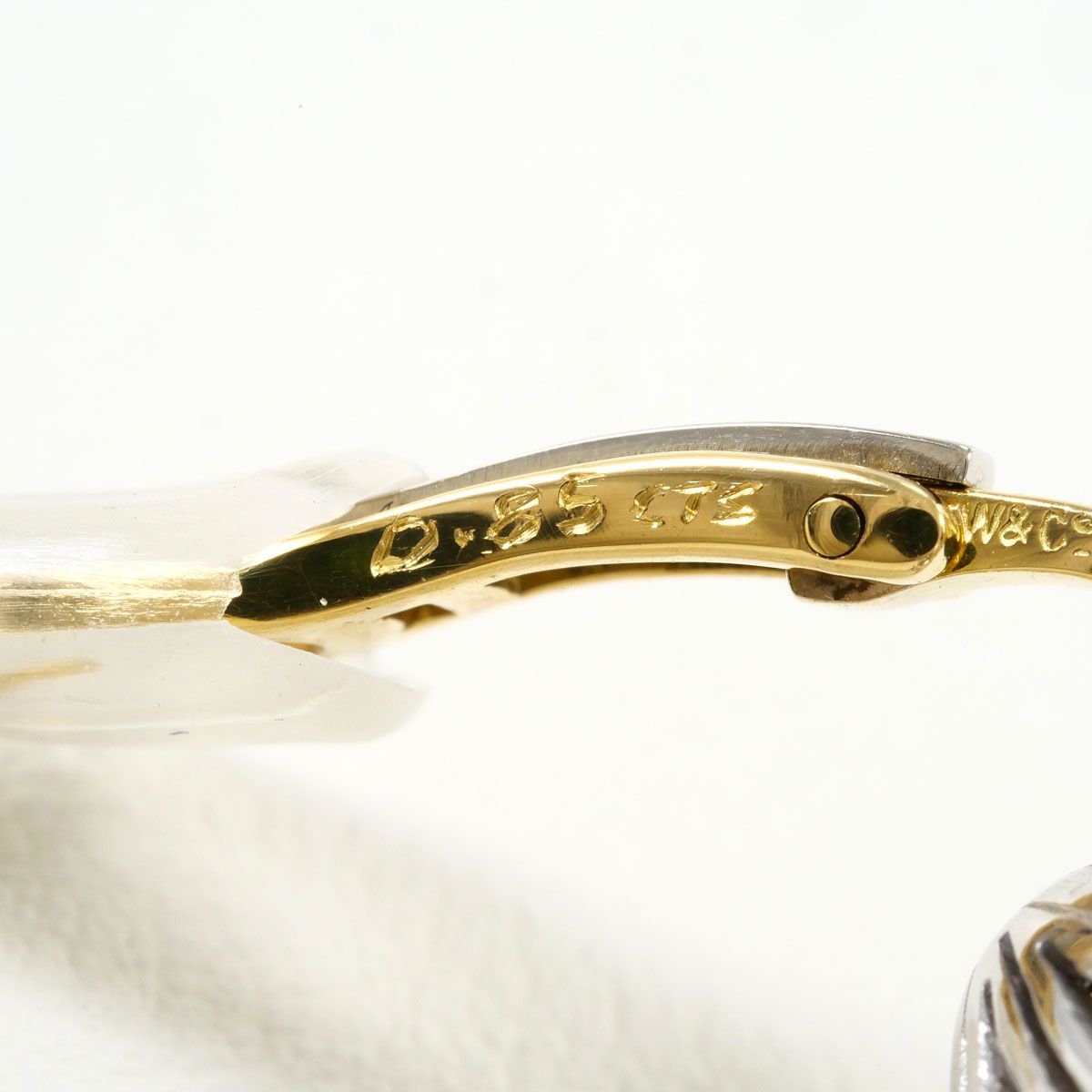 K18YGWG イヤリング clip-on earrings ダイヤモンド 0.85ct 鑑別書 総重量約7.1g