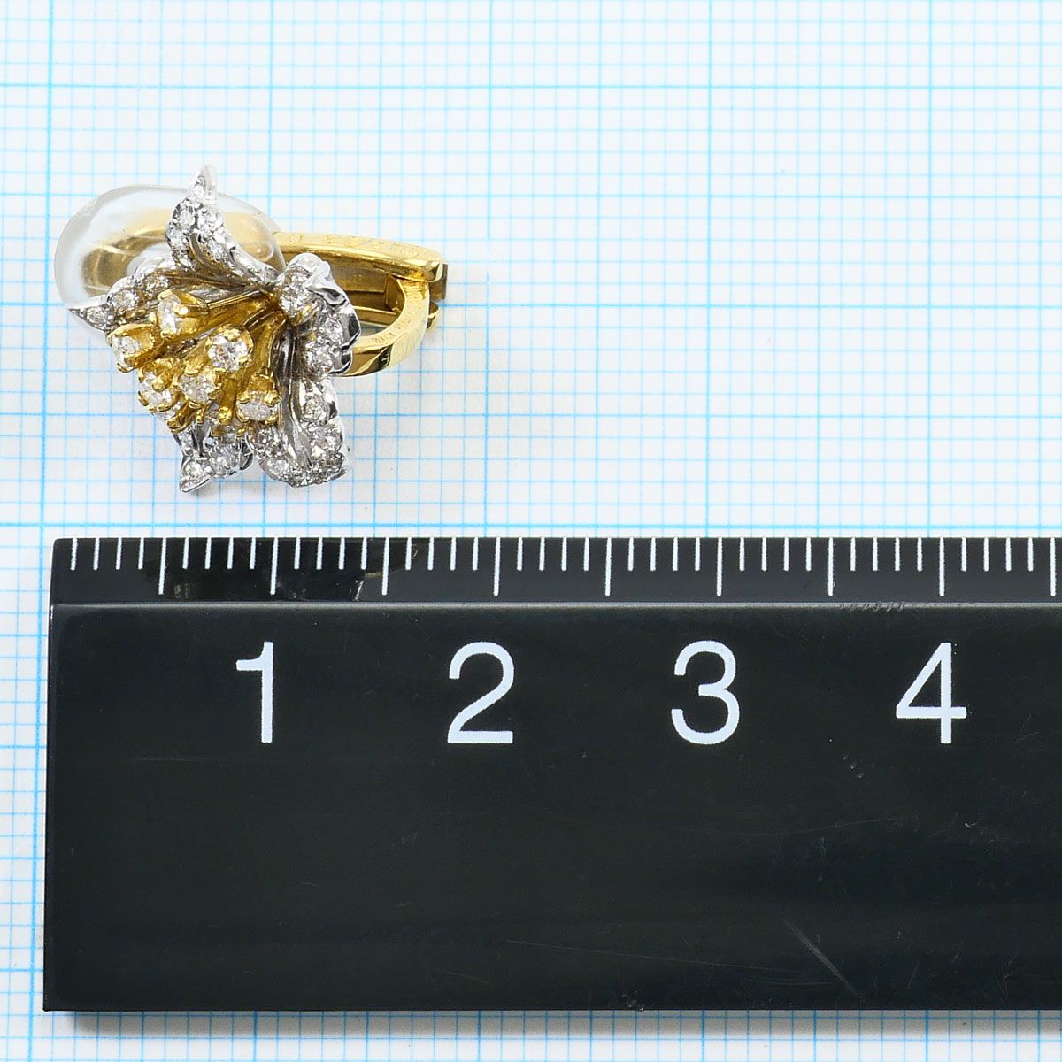 K18YGWG イヤリング clip-on earrings ダイヤモンド 0.85ct 鑑別書 総重量約7.1g