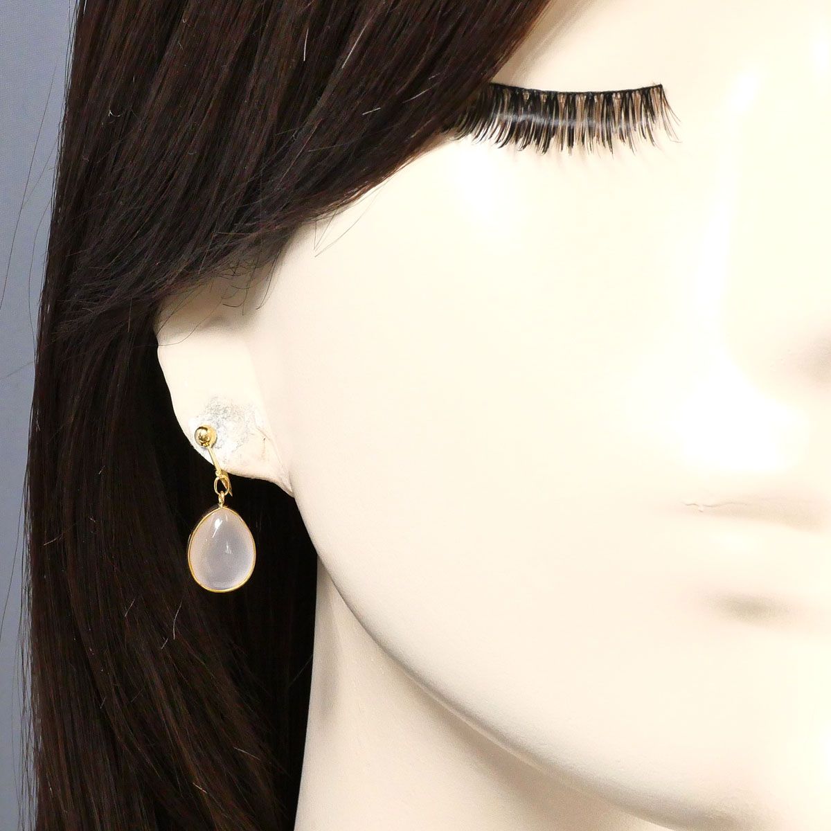 K18YG イヤリング clip-on earrings ローズクォーツ 総重量約3.8g