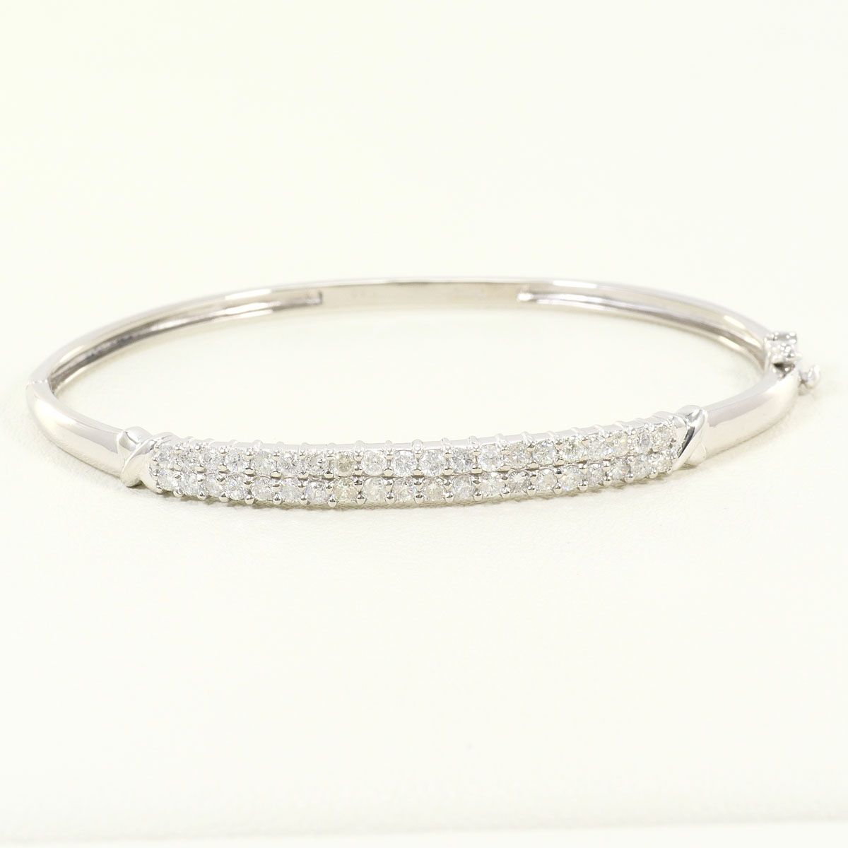 PT850/プラチナ バングル ダイヤモンド 1.50ct 鑑別書 総重量約13.1g レディース