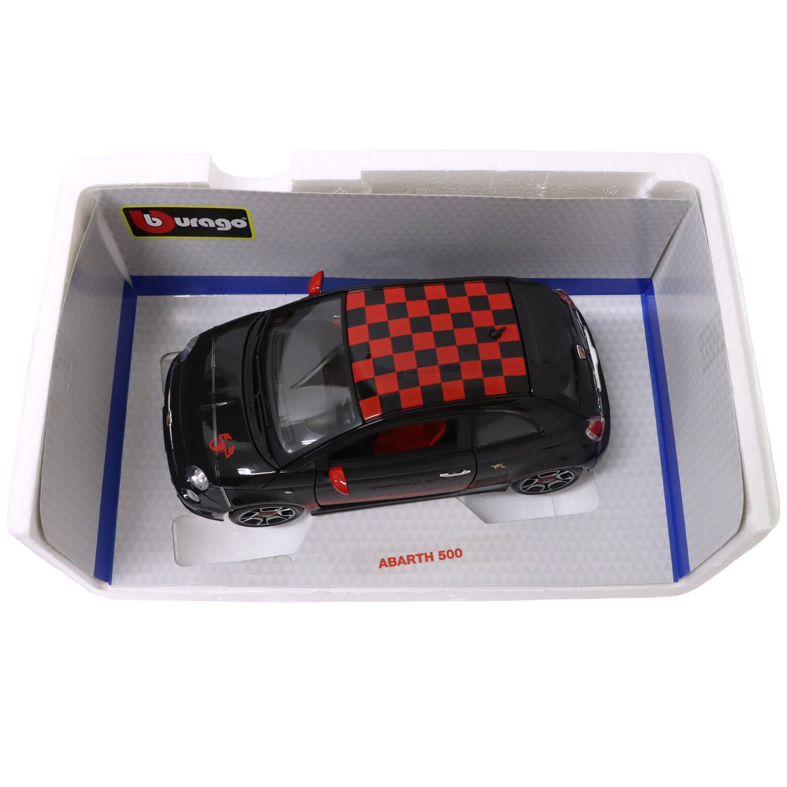 特価品】Bburago 1/18 アバルト 500 ブラック ブラーゴ ミニカー 200