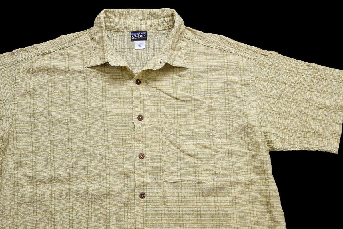 00s patagoniaパタゴニア A/C Yarn Dye Shirt チェック 半袖 オーガニックコットン ガーゼシャツ ACF XL★オールド ビッグサイズ