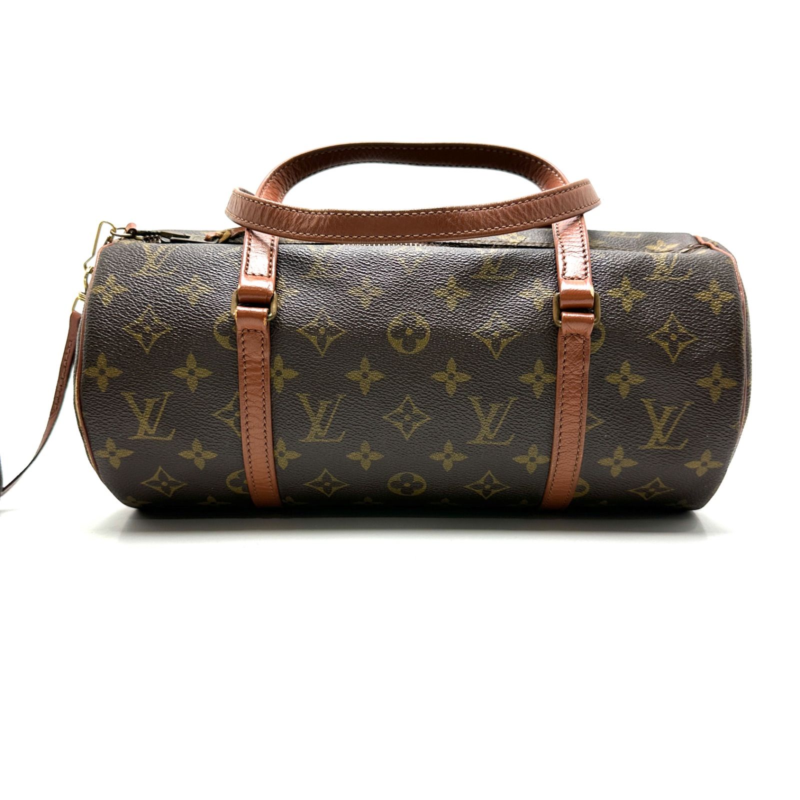 【楠本質店/元住吉】ルイヴィトン　Louis Vuitton　パピヨン30　ポーチ付　M51365　モノグラム　ブラウン　ハンドバッグ　ファスナー破れ有