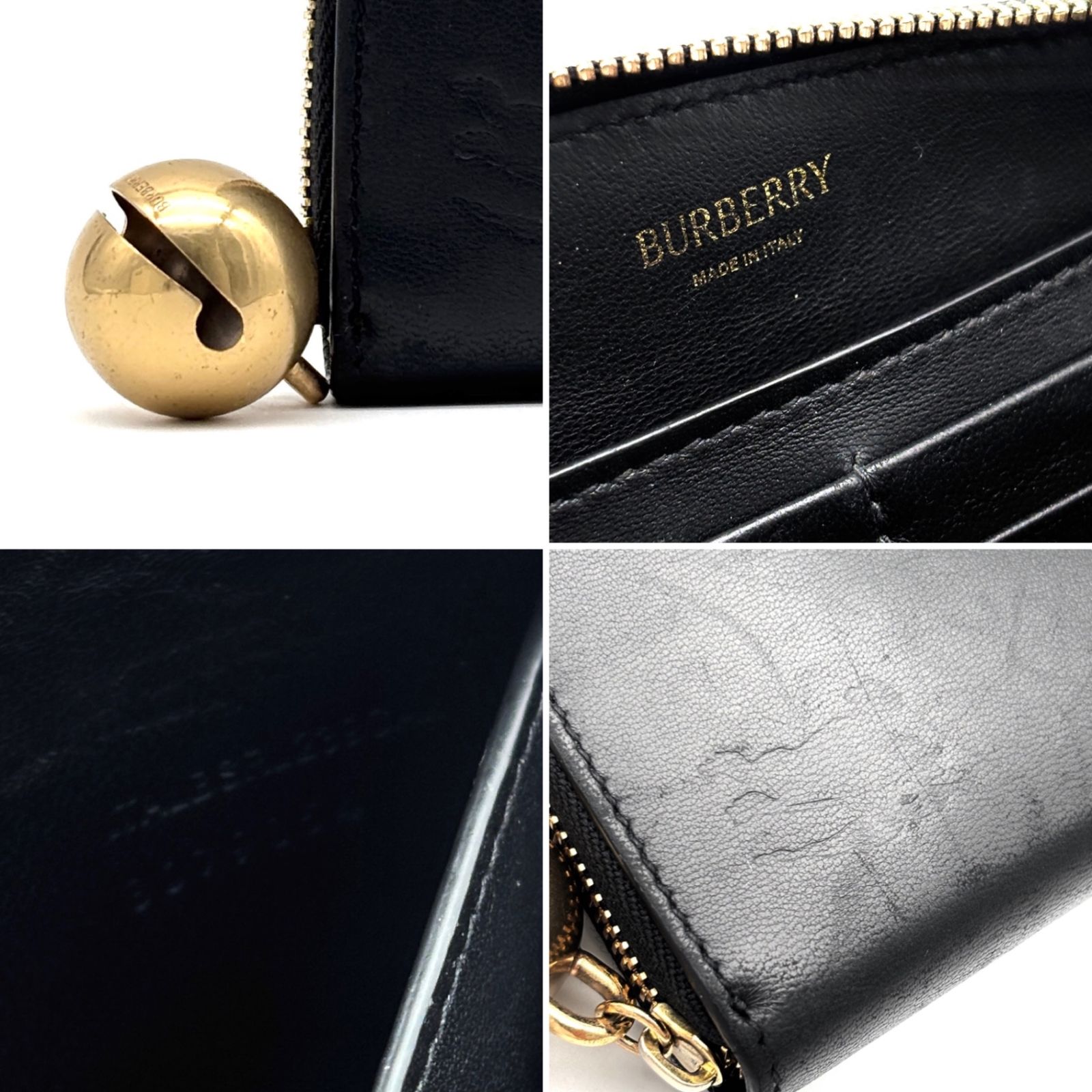 バーバリー BURBERRY 長財布 ロングウォレット ベルチャーム 鈴 チャーム付き レザー ウォレット ブラック 黒 ボーナス 夏休み 帰省 お盆 シルバーウィーク 敬老の日 サマーギフト ご褒美