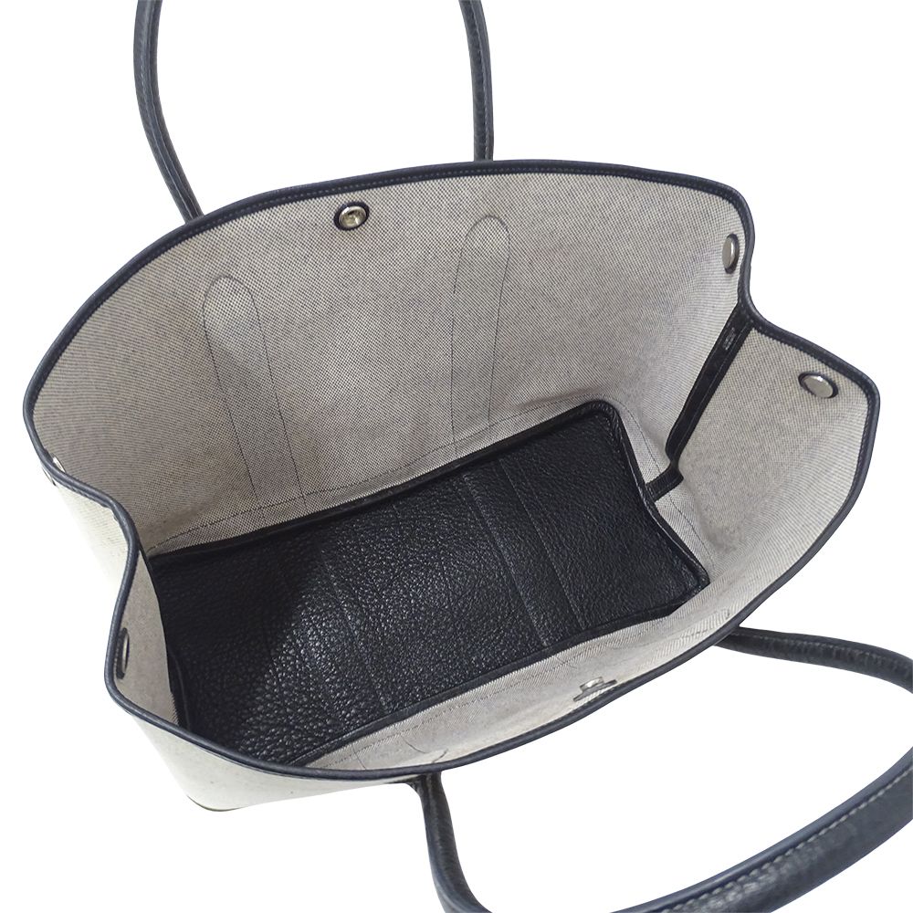 エルメス HERMES バッグ レディース ブランド トートバッグ ガーデンパーティ PM トワルアッシュ ブラック ゴールド金具 □J刻印 【中古】