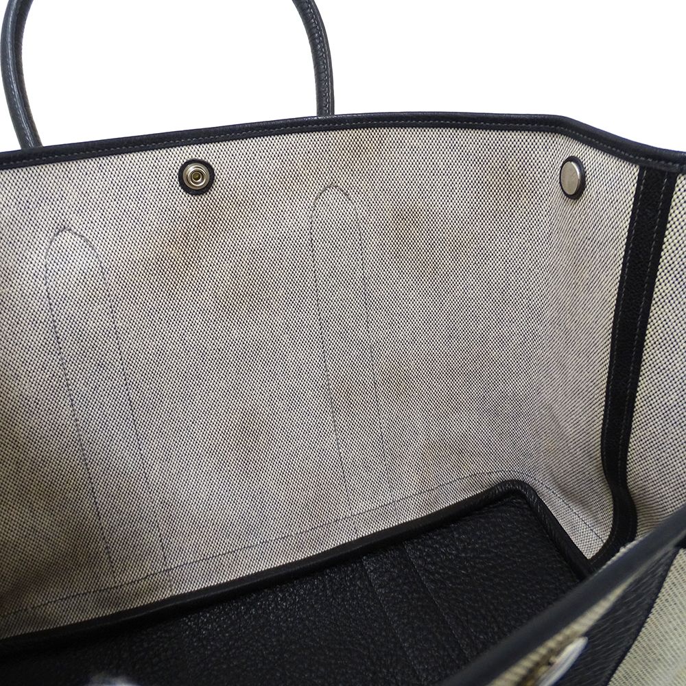 エルメス HERMES バッグ レディース ブランド トートバッグ ガーデンパーティ PM トワルアッシュ ブラック ゴールド金具 □J刻印 【中古】