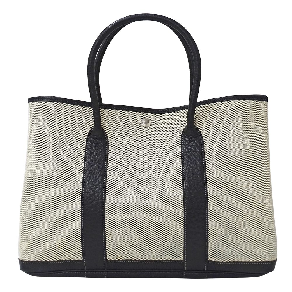 エルメス HERMES バッグ レディース ブランド トートバッグ ガーデンパーティ PM トワルアッシュ ブラック ゴールド金具 □J刻印 【中古】