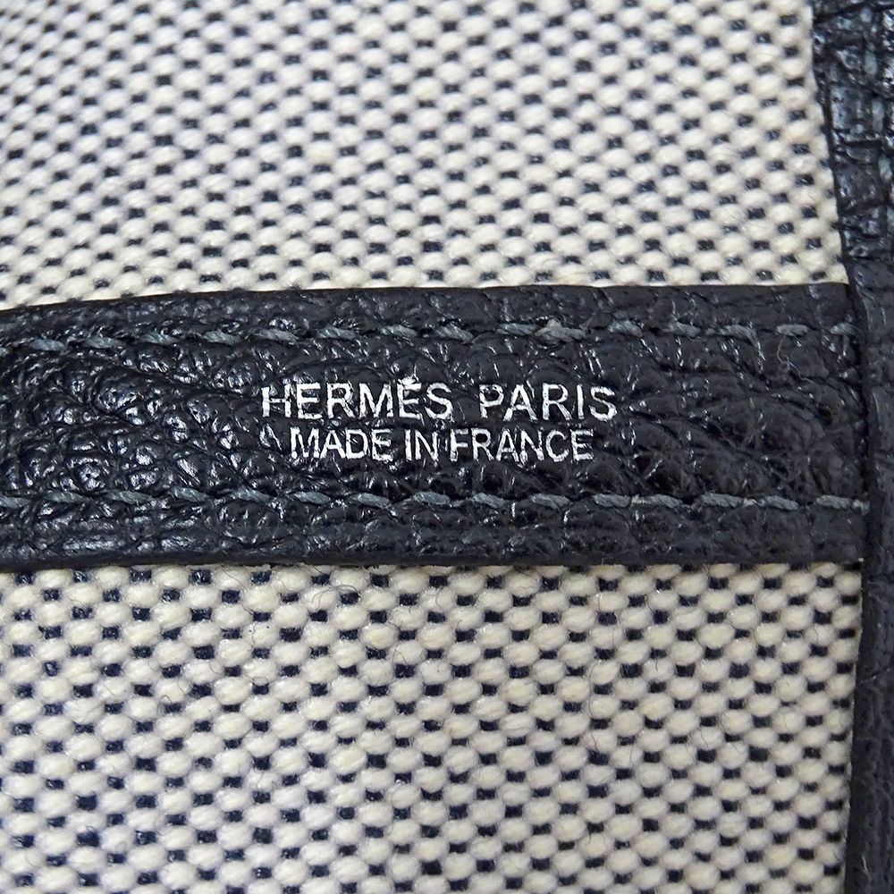 エルメス HERMES バッグ レディース ブランド トートバッグ ガーデンパーティ PM トワルアッシュ ブラック ゴールド金具 □J刻印 【中古】
