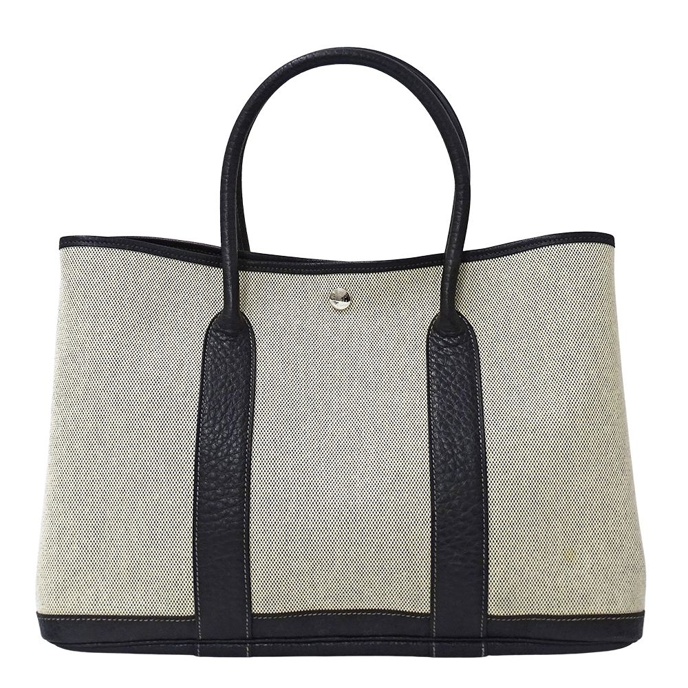 エルメス HERMES バッグ レディース ブランド トートバッグ ガーデンパーティ PM トワルアッシュ ブラック ゴールド金具 □J刻印 【中古】