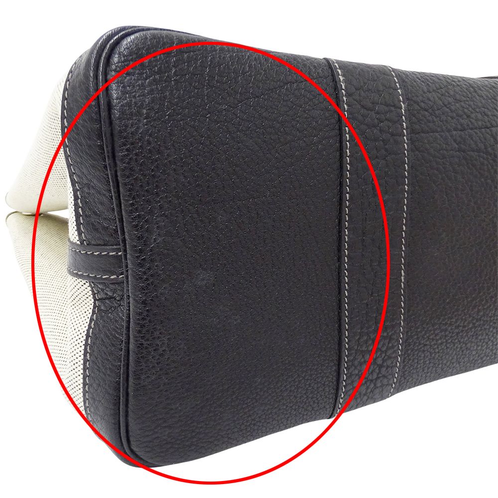 エルメス HERMES バッグ レディース ブランド トートバッグ ガーデンパーティ PM トワルアッシュ ブラック ゴールド金具 □J刻印 【中古】