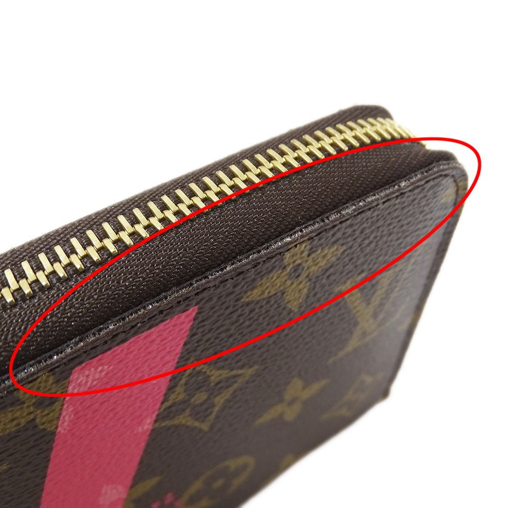 ルイ・ヴィトン LOUIS VUITTON 財布 モノグラムＶ レディース ブランド 長財布 ジッピー ウォレット グルナード M60936 ブラウン ピンク ラウンドファスナー おしゃれ 【中古】