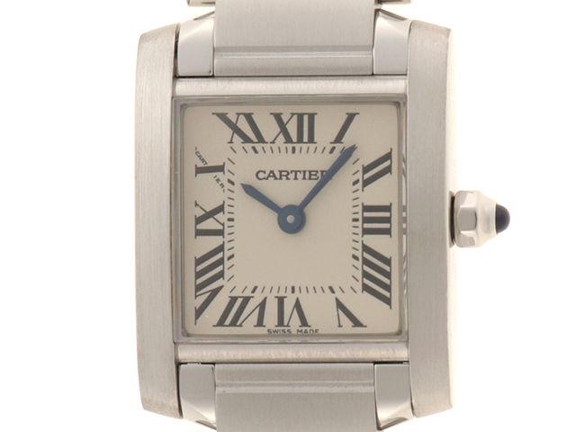 CARTIER カルティエ ウォッチ タンクフランセーズSM 時計 W51008Q3 腕時計 ステンレス ホワイト レディース【中古】