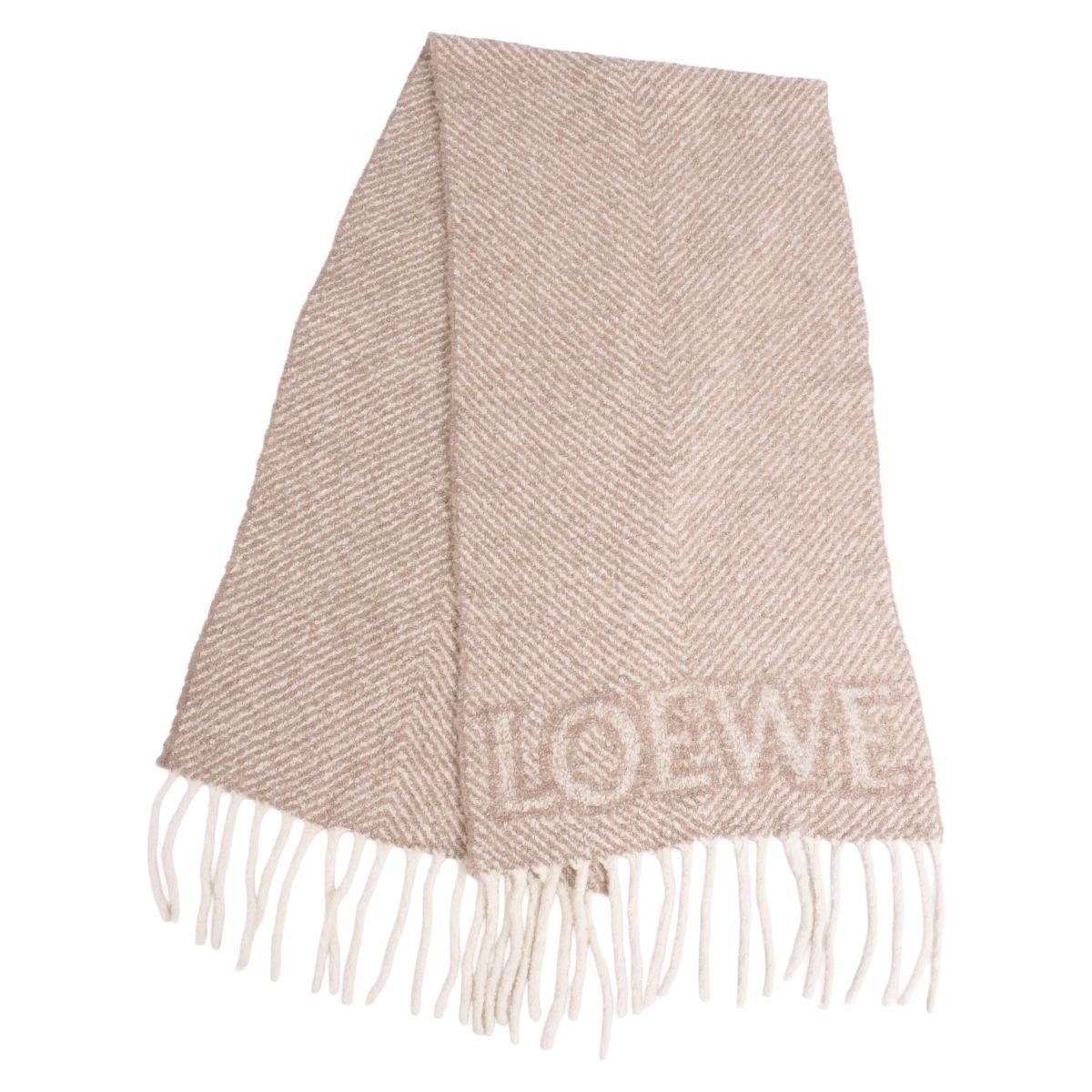LOEWE アルパカ　マフラー 極美品 ロエベ LOEWE マフラー ストール フリンジ アルパカ ウール