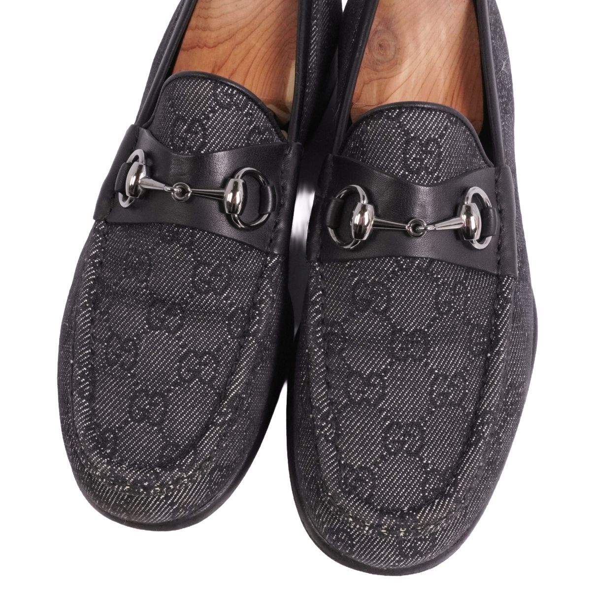 美品 グッチ GUCCI ローファー モカシン ホースビット レザー GGキャン