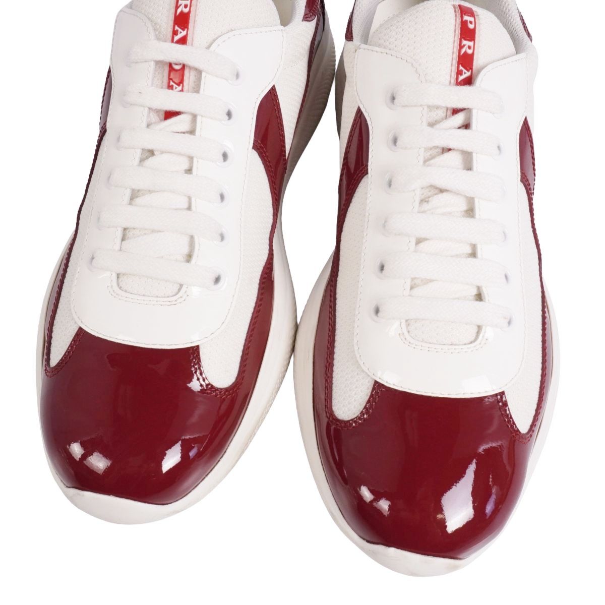 美品 プラダスポーツ PRADA SPORTS スニーカー レースアップ パテン