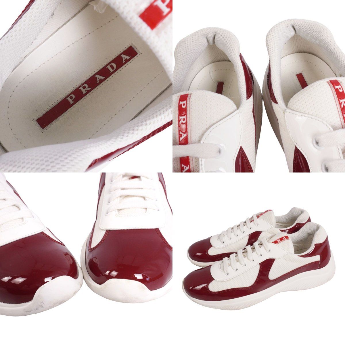 美品 プラダスポーツ PRADA SPORTS スニーカー レースアップ パテン