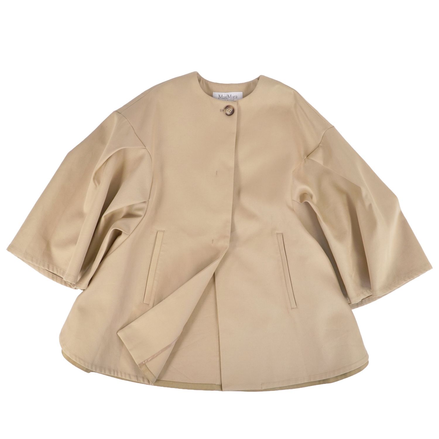 極美品✨ マックスマーラ　ポンチョ コート　近年モデル　白タグ　フリル　上品　F 極美品 マックスマーラ Max Mara 2022年 白タグ コート ポンチョ