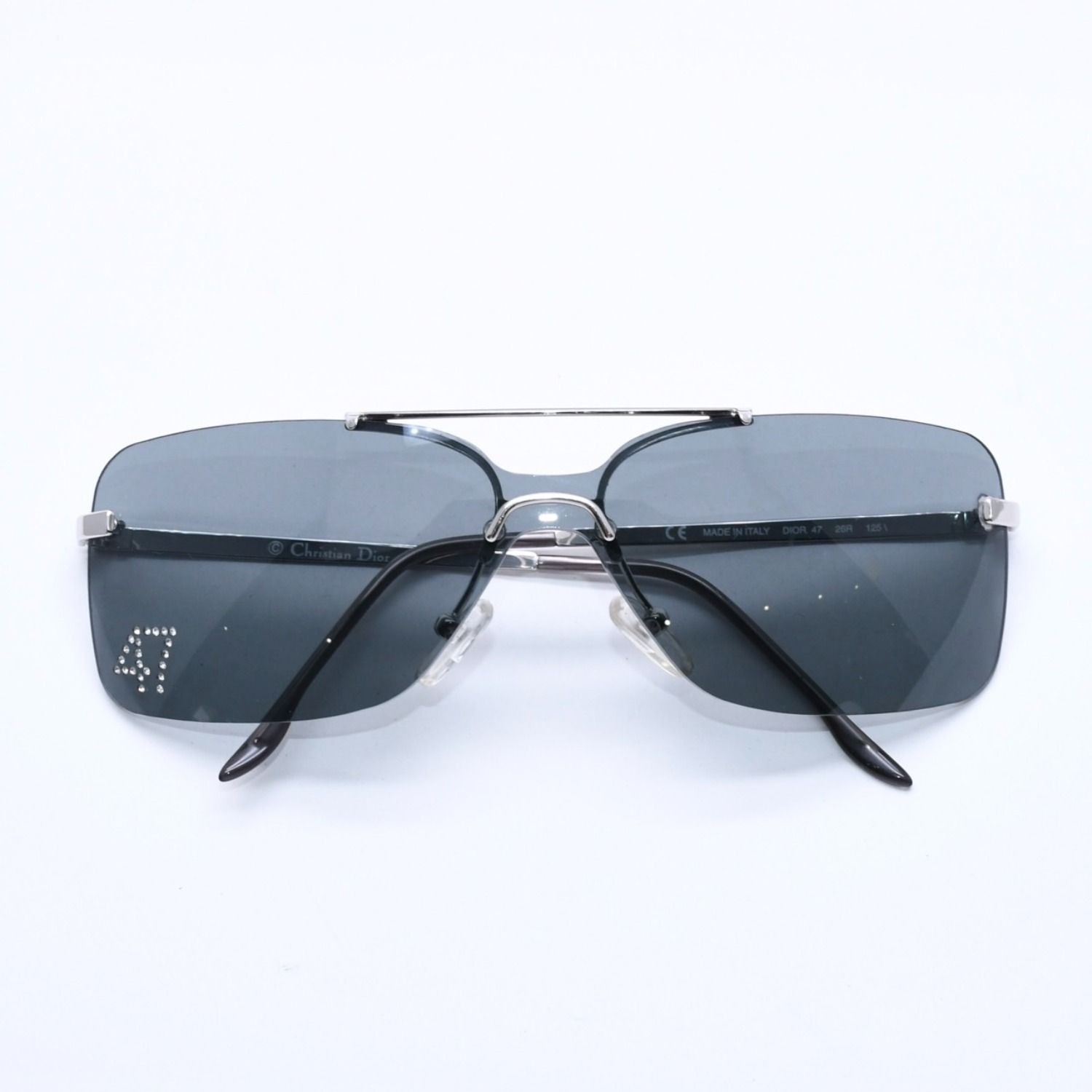 Christian Dior クリスチャンディオール DIOR 47 サングラス アイウェア 26R サイズ125 ラインストーン プラスチック 美品 中古 4a004133 Christian Dior クリスチャンディオール DIOR 47 サングラス アイ
