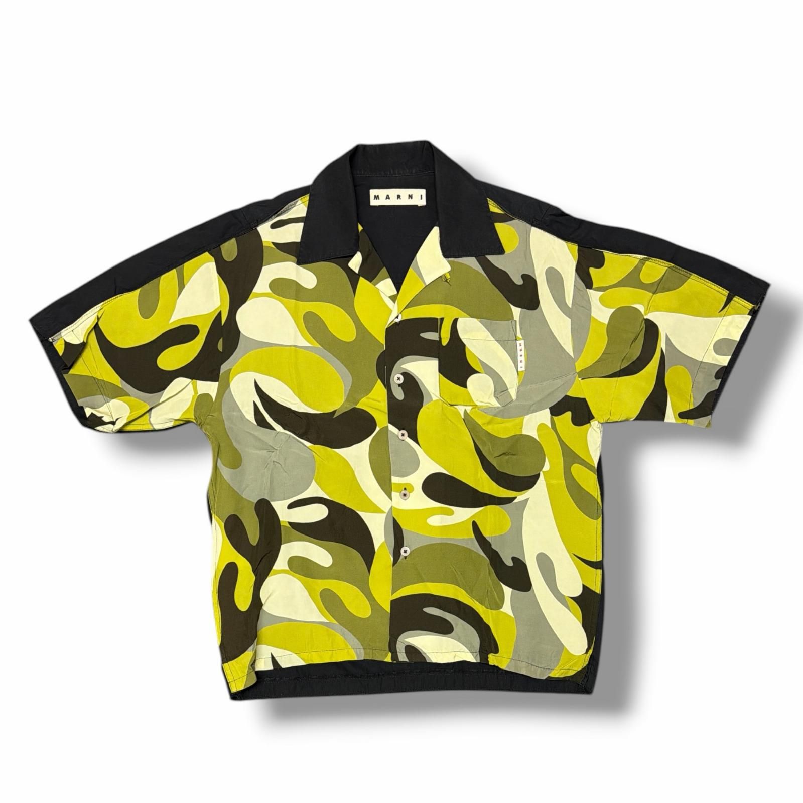 MARNI マルチカラー 花柄総プリント オープンカラーシャツ 48 MARNI 総柄 切替 オープンカラーシャツ 開襟シャツ マルニ