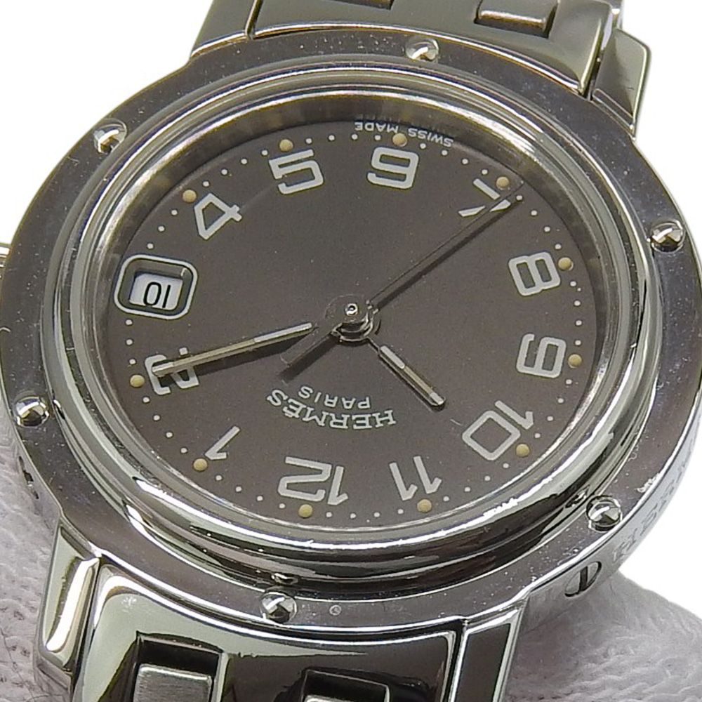 【HERMES】エルメス クリッパー CL4.210 ステンレススチール クオーツ アナログ表示 レディース グレー文字盤 腕時計 【HERMES】エルメス クリッパー CL4.210 ステンレススチール クオーツ アナログ表示 レディース グレー文字盤 腕時計