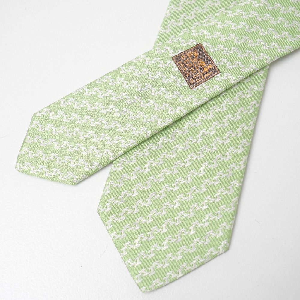 ■美品■HERMES エルメス ネクタイ ヘヴィシルクタイ Ｈロゴ ジャカード ブランド古着【中古】20260619/RA9984