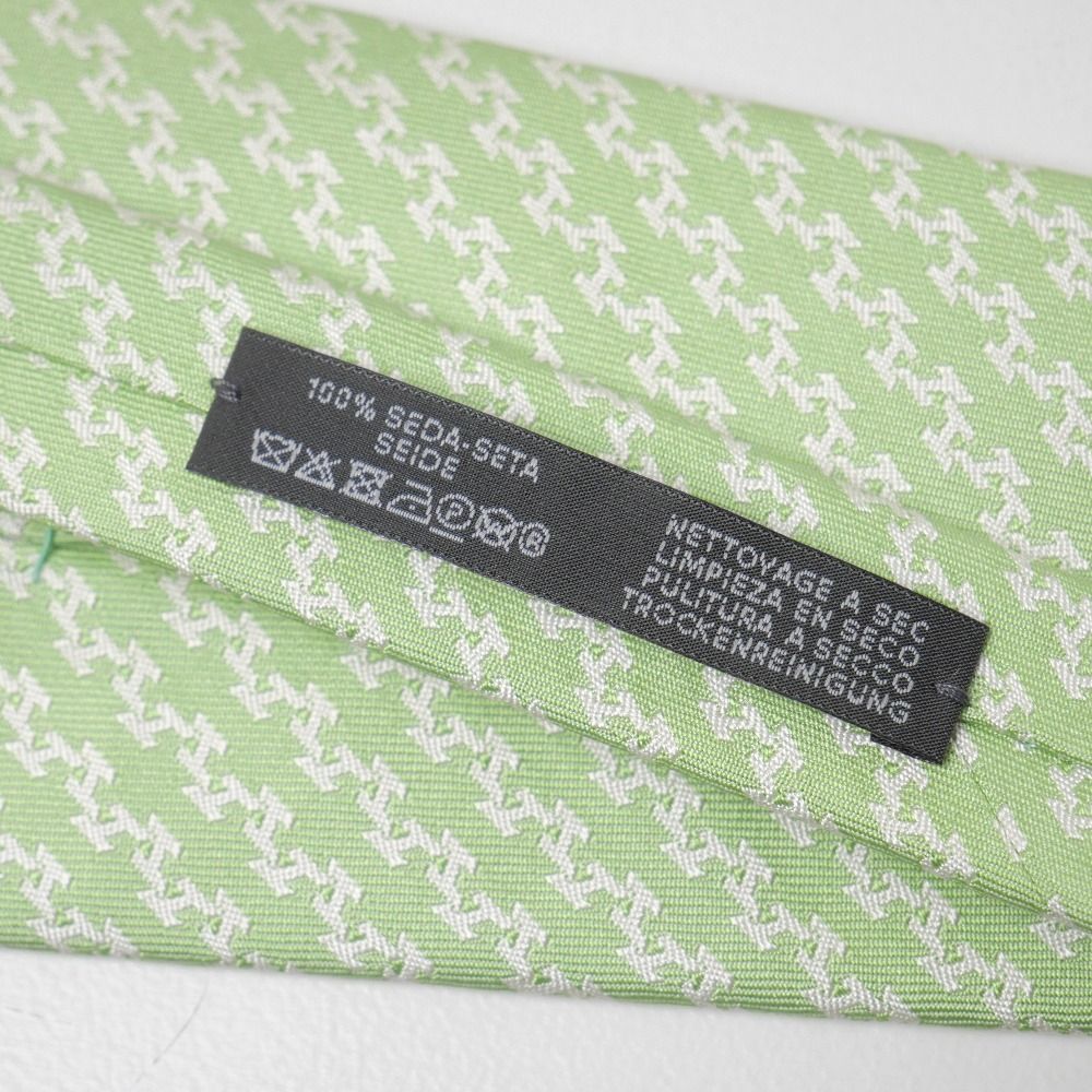 HERMES Hロゴ ジャカードネクタイ □美品□HERMES エルメス ネクタイ ヘヴィシルクタイ Hロゴ ジャ