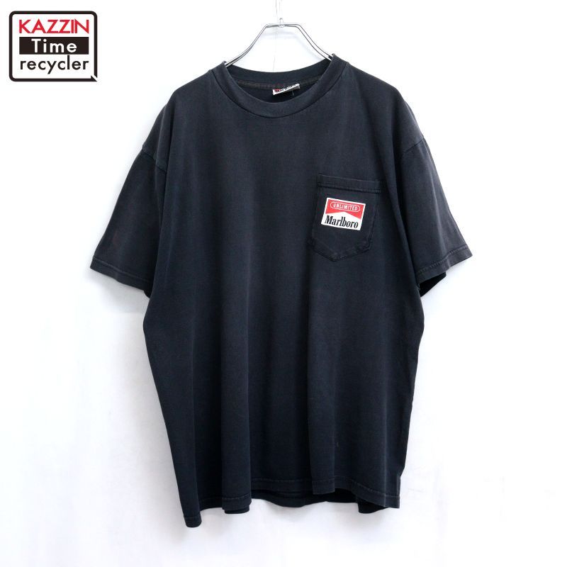 90s USA製 vintage Marlboro ポケット付き 半袖Ｔシャツ メンズ 表記XLサイズ