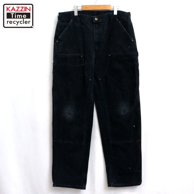 00s Carhartt BLK ダブルニー ダック ペインターパンツ メンズ XLサイズ相当 ビッグサイズ オーバーサイズ