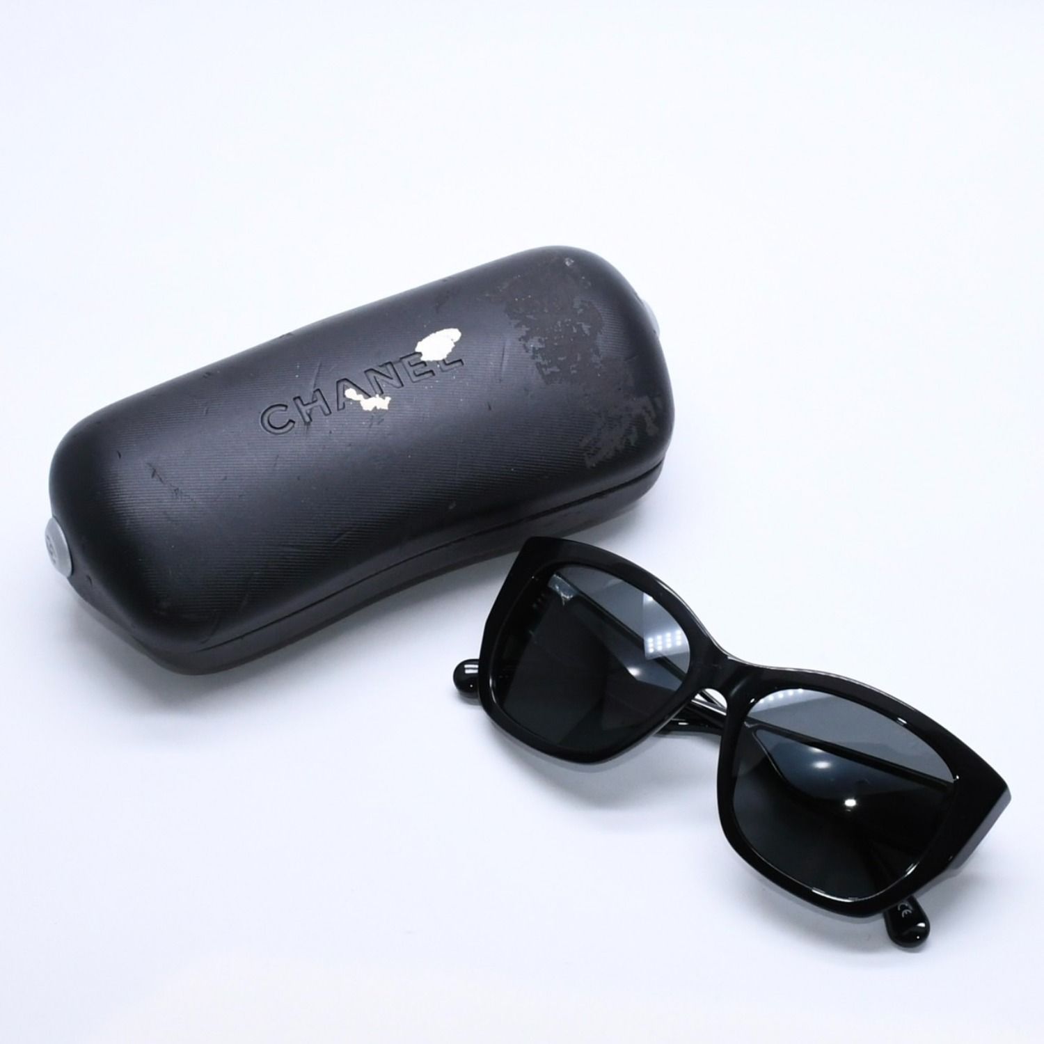 CHANEL シャネル サングラス アイウェア 5429 c.501/S4 サイズ55□17 140 ココマーク ブラック アセテート 美品 中古 4a004024