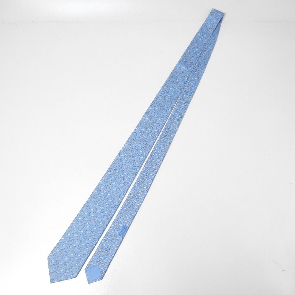 ■美品■HERMES エルメス ネクタイ シルクツイル 総柄 ブランド古着【中古】20260619/RA9982