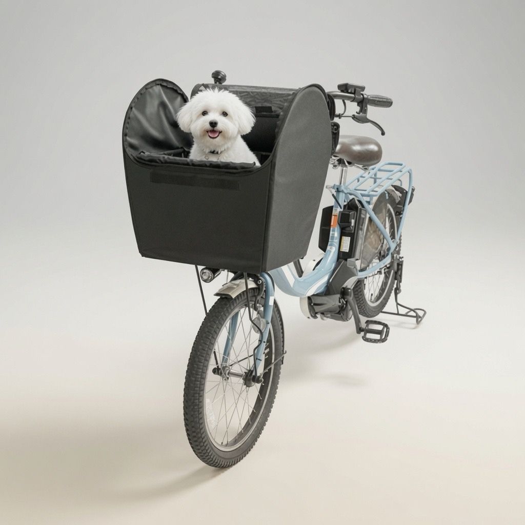 ペットインバスケットカバー レギュラー チャコールグレー クリア ペット用バスケットカバー 自転車かごカバー 飛び出し防止