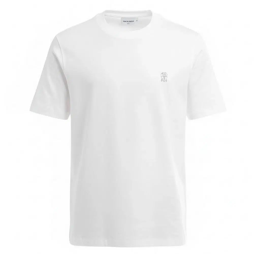 メンズ/Brunello Cucinelli(ブルネロクチネリ) ロゴ コットン ジャージ クルーネック Tシャツ 白