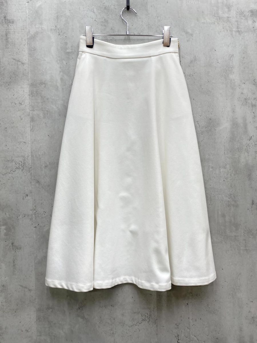Loungedress ラウンジドレス LDZ1091301A0005 ダブルクロス フレア スカート sizeS/ホワイト ■◇◎レディース