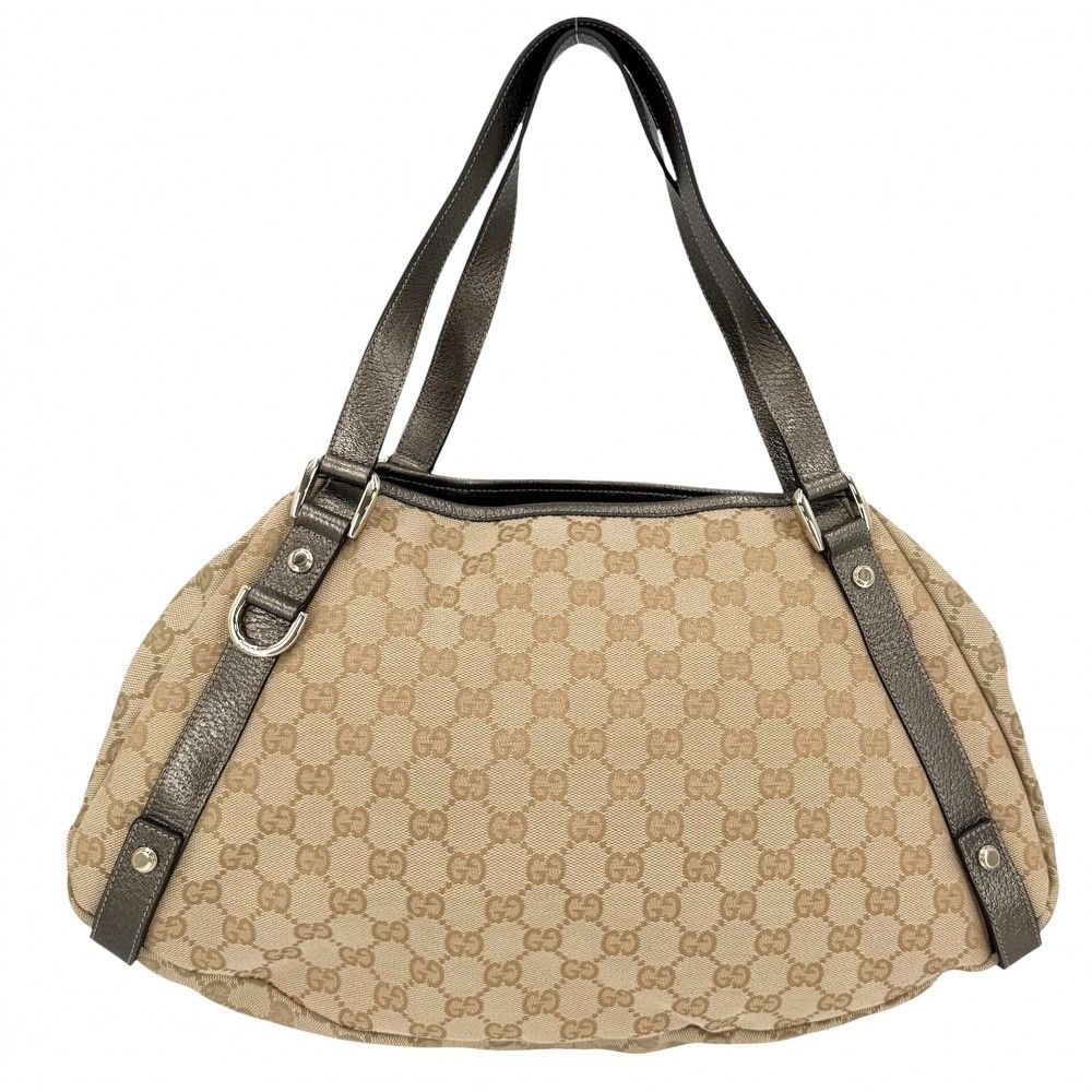 グッチ ハンドバッグ レディース アビー トートバッグ 肩掛け GUCCI 130736 GGキャンバス レザー ベージュ ゴールド係 ソフトゴールド金具【中古品】