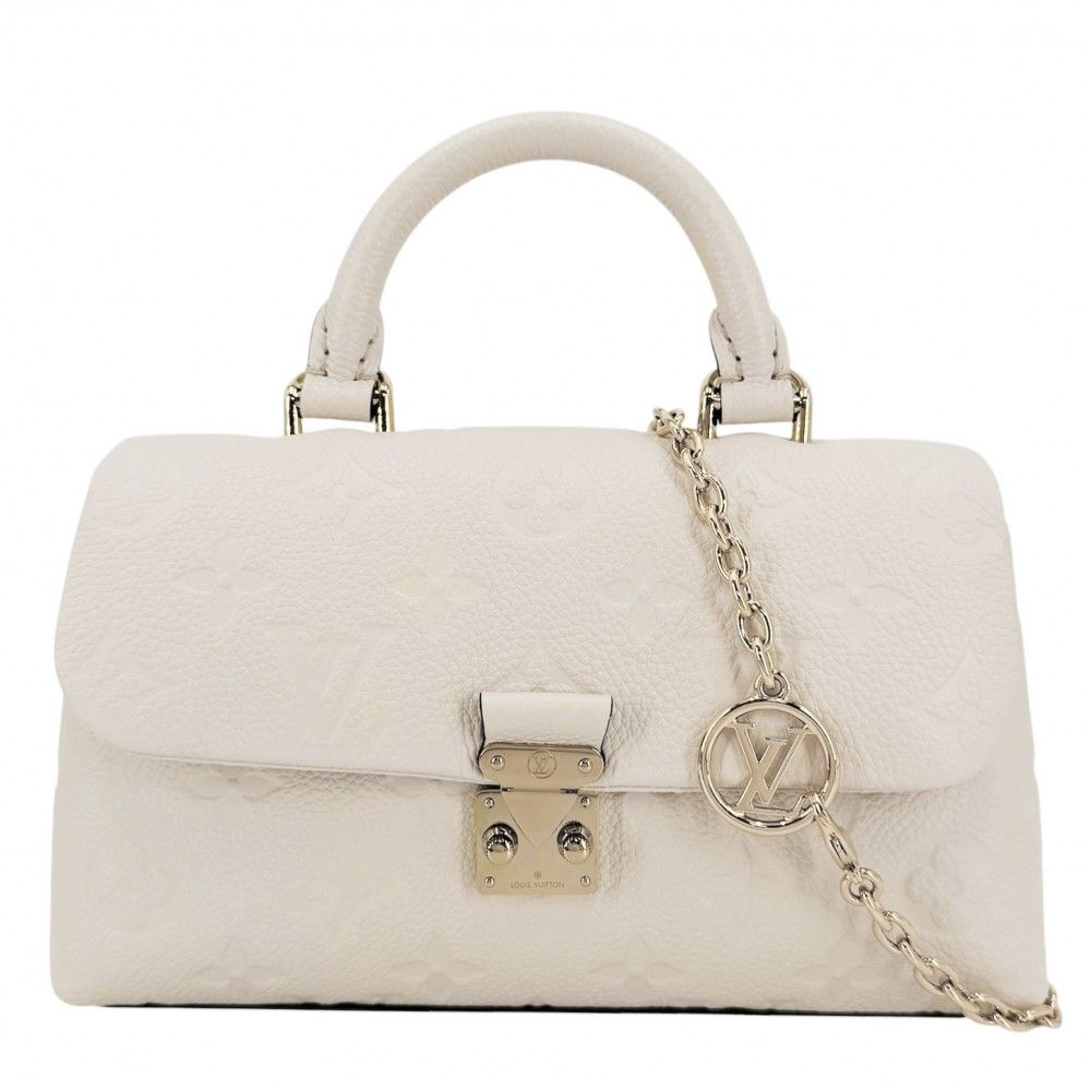 ルイヴィトン 2WAY レディース ナノ・マドレーヌ ハンドバッグ ショルダーバッグ 肩掛け 斜め掛け LOUIS VUITTON M12145 モノグラムアンプラント クレーム ゴールド金具 美品【中古品】