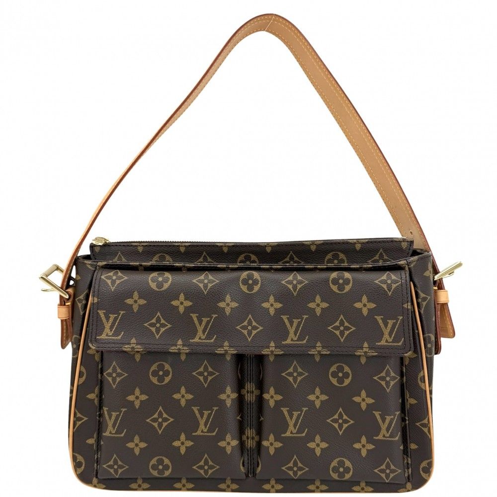 ルイヴィトン ショルダーバッグ レディース モノグラム ヴィバシテGM セミショルダーバッグ 肩掛け LOUIS VUITTON M51163 ブラウン 茶 ゴールド金具【中古品】