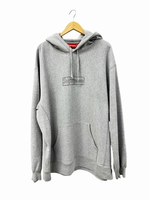 シュプリーム SUPREME ×KAWS カウズ 21SS Chalk Logo Hooded Sweatshirt チョーク ボックス ロゴ プリント フーディ パーカー XXL 灰 グレー ブランド古着ベクトル 中古☆AA★260619